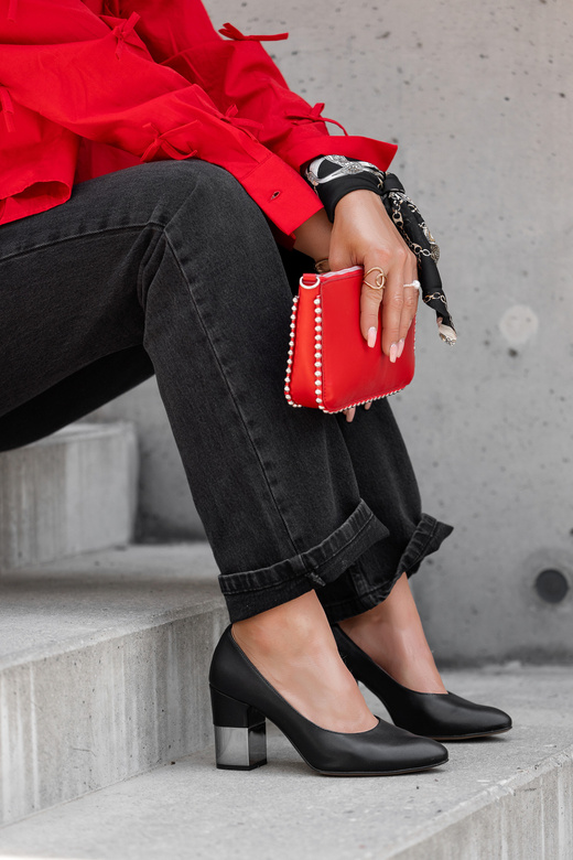 Dámská obuv Dámské lodičky Černá přírodní kůže 144 ElitaBut