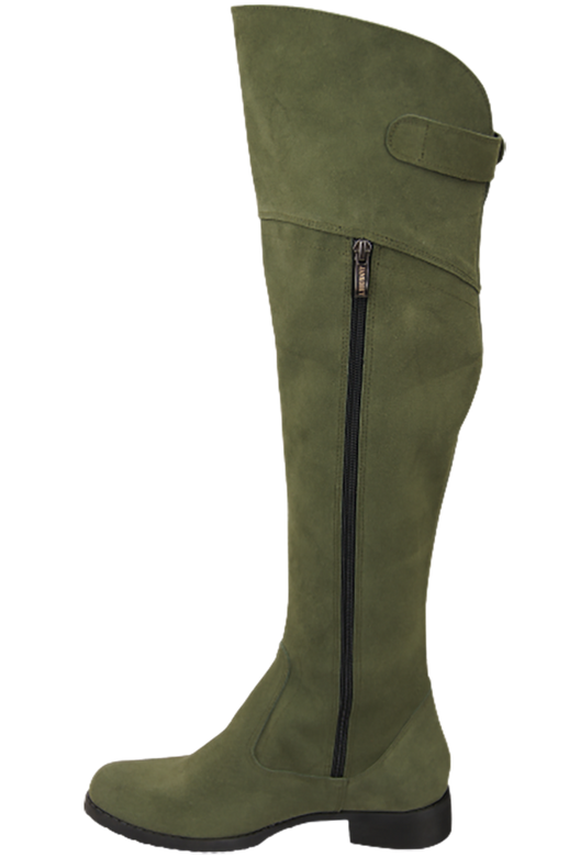Dámské kozačky Kozačky Butelkowa Zielie Musketeers Vysoké nad kolena z přírodní kůže Velur 154 ElitaBut