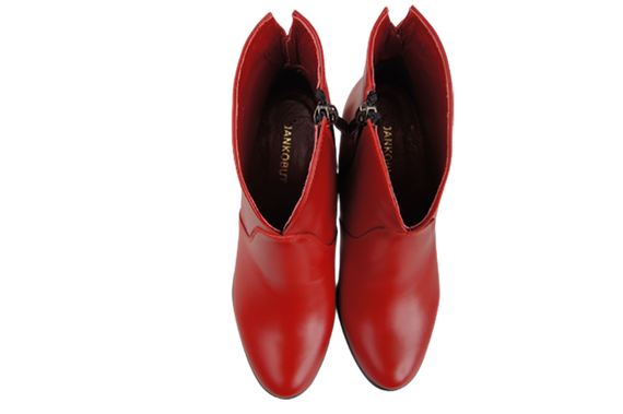 Dámské kozačky červené Jaro/podzim přírodní kůže 152 L ElitaBut