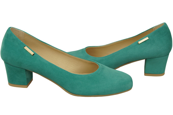 Pohodlná dámská obuv Tyrkysová přírodní kůže semišová 172 od ElitaBut