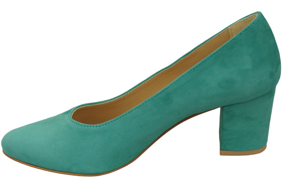 Dámská obuv Tyrkysové lodičky z přírodní kůže a semiše 106 ElitaBut