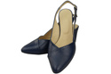 Dámské sandály na podpatku Navy Blue Natural Leather 217 ElitaBut