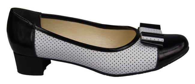Dámská obuv Dámské lodičky z přírodní kůže White Black 732 ElitaBut