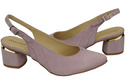 Dámské sandály z přírodní semišové kůže Bright Lilac Elegance and Comfort 196 From ElitaBut
