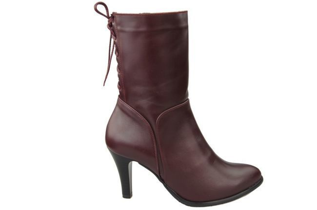 Dámská obuv Maroon kozačky Jaro / podzim přírodní kůže 978 L ElitaBut