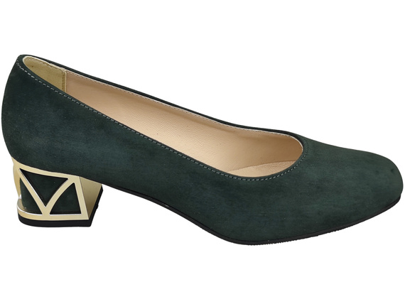 Pohodlné dámské boty Grafit lodičky s ozdobným podpatkem Přírodní semišová kůže 219 Od ElitaBut