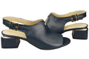 Dámská obuv Sandály Navy blue gold buckle Natural leather 198 ElitaBut