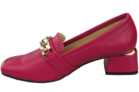 Dámská obuv Fialové s ozdobným řetízkem Dámské mokasíny Přírodní kůže 193 ElitaBut