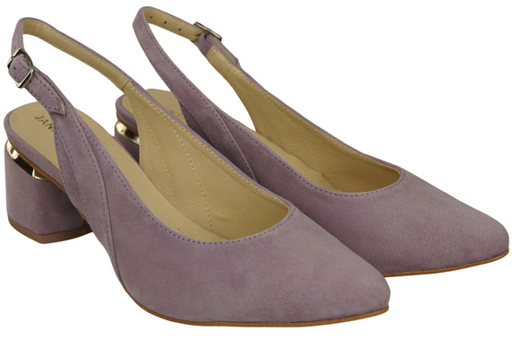 Dámské sandály z přírodní semišové kůže Lilac Elegance and Comfort 196 From ElitaBut