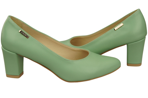 Klasické hladké boty Dámské mátové kožené lodičky 213 ElitaBut