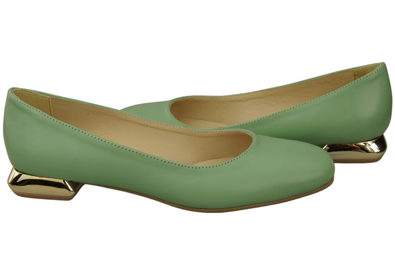 Dámská plochá obuv Mint pumps Ornamental heel Natural leather 209 ElitaBut
