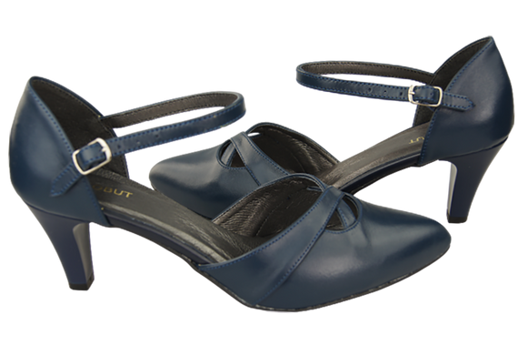 Dámská obuv Navy Blue Sandals Natural Leather 151 ElitaBut