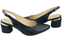 Dámská obuv Navy Blue Sandals Natural Leather 196 ElitaBut