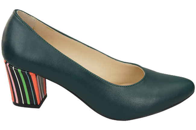 Dámská obuv Obuv Malachite z přírodní kůže s ozdobným podpatkem 158 ElitaBut