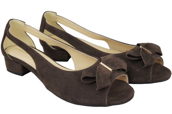Obuv Sandály dámské čokoládové přírodní semišové kůže 994 s kombinací stylu a pohodlí ElitaBut