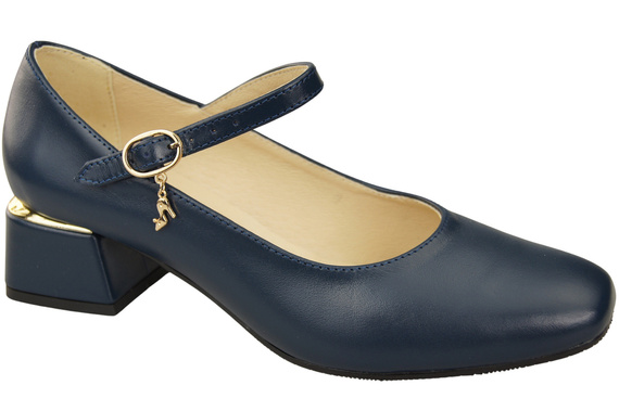 Dámská obuv Dámské lodičky s páskem Námořnická modř Přírodní kůže 202 ElitaBut