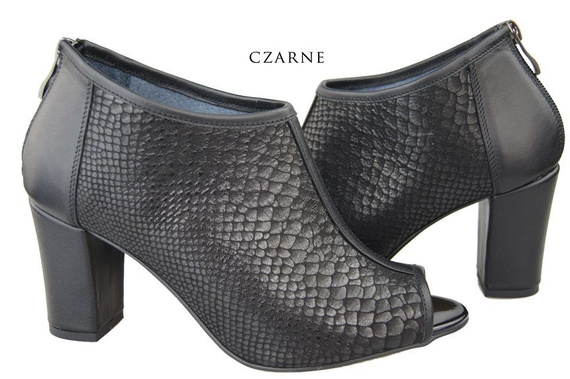 Dámská obuv Dámské lodičky s vysokou špičkou z přírodní kůže Black Scale 957 ElitaBut