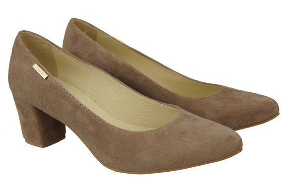 Dámská obuv Dámské lodičky Cappuccino Suede Natural Leather 106 ElitaBut