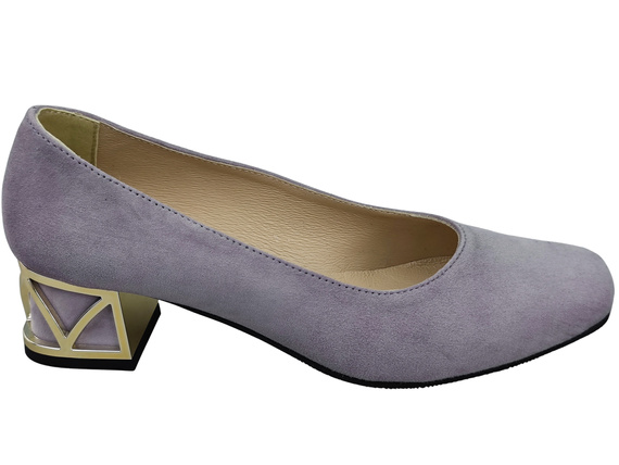 Pohodlné dámské boty Lila lodičky s ozdobným podpatkem Přírodní semišová kůže 219 Od ElitaBut