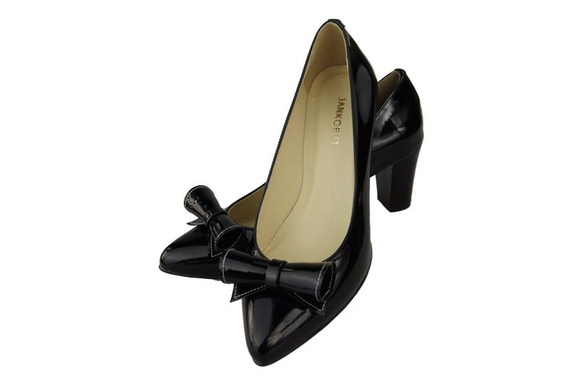 Dámská obuv Dámské kožené lodičky Black Lacquer 975 ElitaBut