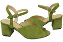 Dámská obuv Pistachio Leather Suede Sandals 185 ElitaBut
