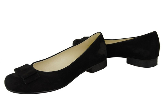 Dámské baleríny Černá semišová kůže 126 ElitaBut