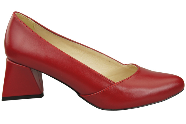 Dámské Lodičky Červená Pravá Kůže Špičatá Špička Podpatek ElitaBut 221