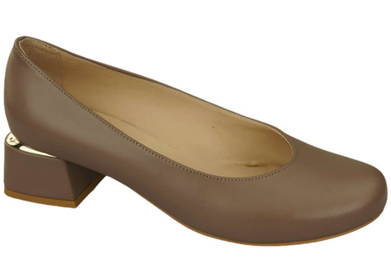 Dámské lodičky z přírodní kůže 159 Cappuccino ElitaBut