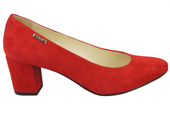 Dámská obuv Červená lodičky z přírodní kůže a semiše 106 ElitaBut