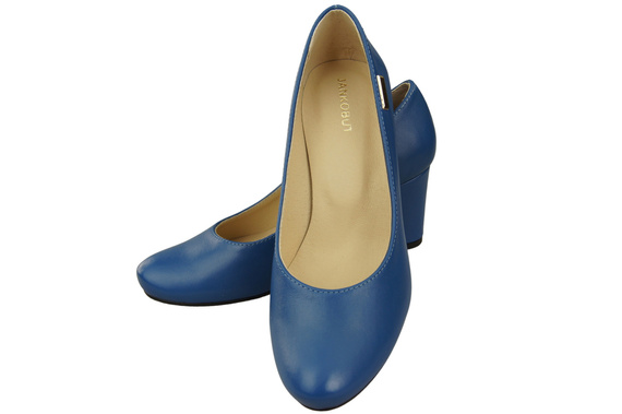 Dámská obuv Classic Blue Leather Natural Almond Nose pumps 201 ElitaBut