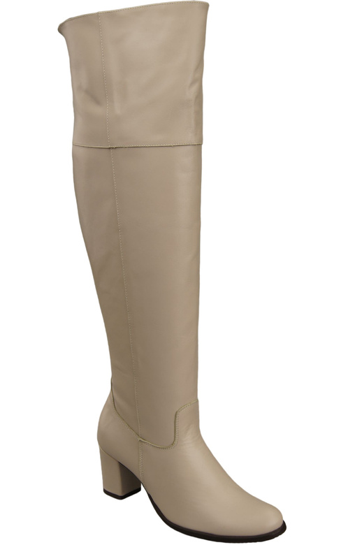 Dámské kozačky Cappuccino Bright Musketeers High over the knee natural leather 190 ElitaBut