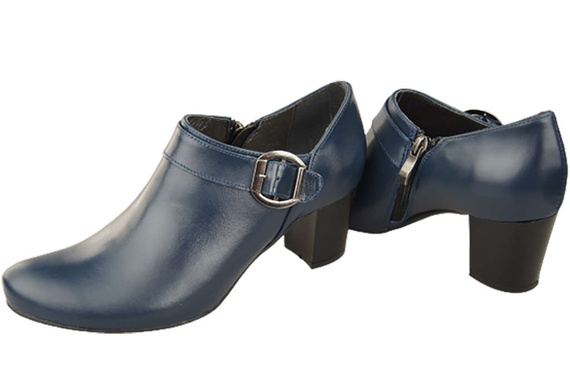 Obuv Dámské polobotky z přírodní kůže Námořnická modrá 826 ElitaBut