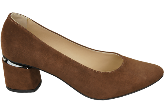 Dámská obuv Hnědé semišové kožené lodičky 143 Z ElitaBut