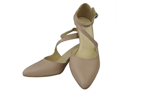 Dámská obuv Sandály Nízké Stiletto Přírodní kůže Cappuccino Lico 990 ElitaBut