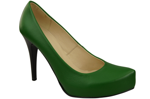 Dámská obuv Zelené lodičky Stiletto z přírodní kůže 205 ElitaBut