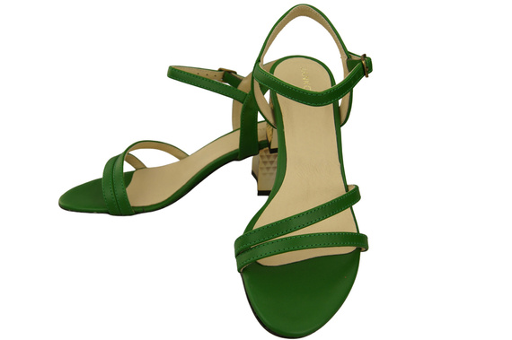 Dámská obuv Zelená přírodní kůže 197 Smyslně odhalující sandály ElitaBut