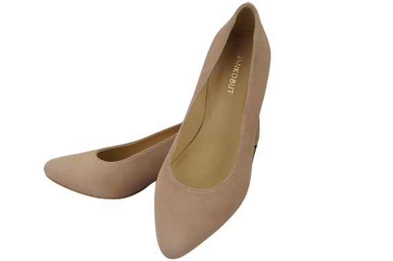 Dámská obuv Pink Suede Natural Leather Decorative Heel 158 With ElitaBut
