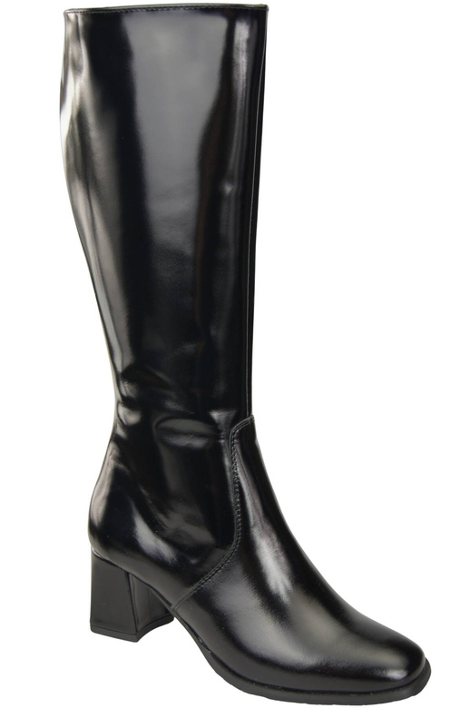 Pohodlné dámské černé boty na nízkém podpatku z přírodní kůže 212 ElitaBut