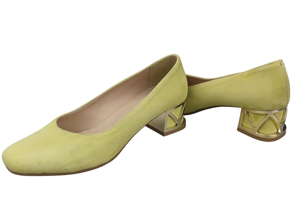 Pohodlné dámské boty Banán lodičky s ozdobným podpatkem Přírodní semišová kůže 219 Od ElitaBut