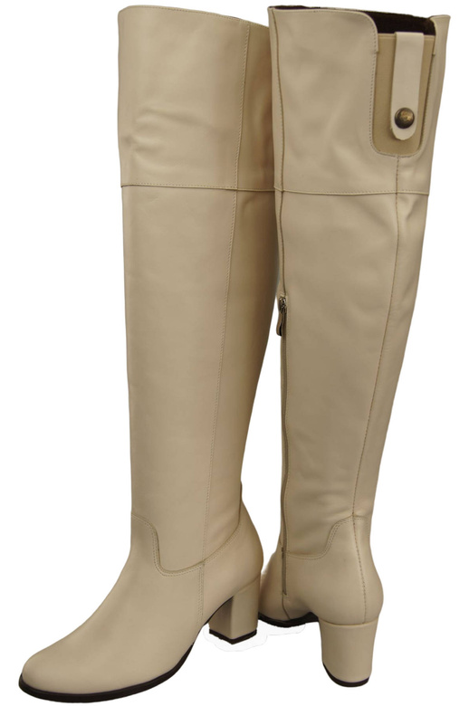 Dámské boty Beige Musketeers High over the knee natural leather 190 ElitaBut