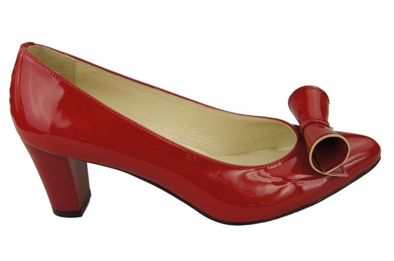 Dámská obuv Dámské kožené lodičky Červený lak 975 ElitaBut