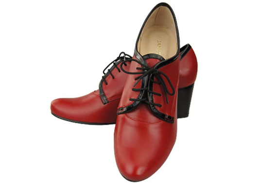 Dámská obuv Šněrovací boty z přírodní kůže Red 758 ElitaBut