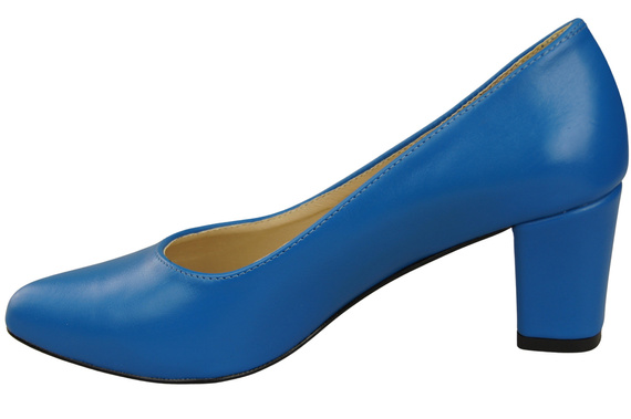 Klasické hladké dámské modré kožené lodičky 213 ElitaBut