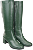 Pohodlné dámské boty Emerald Green s nízkým podpatkem Natural Leather 212 ElitaBut