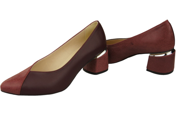 Výjimečné dámské boty Maroon Natural Leather Feel the Luxury on Your Feet 191 ElitaBut