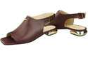 Pohodlné dámské sandály Maroon Flat Gold Heel Natural Leather 207 ElitaBut