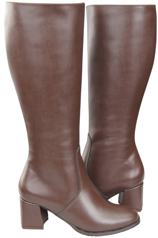 Pohodlné dámské boty Chocolate Low Heel Natural Leather 212 ElitaBut