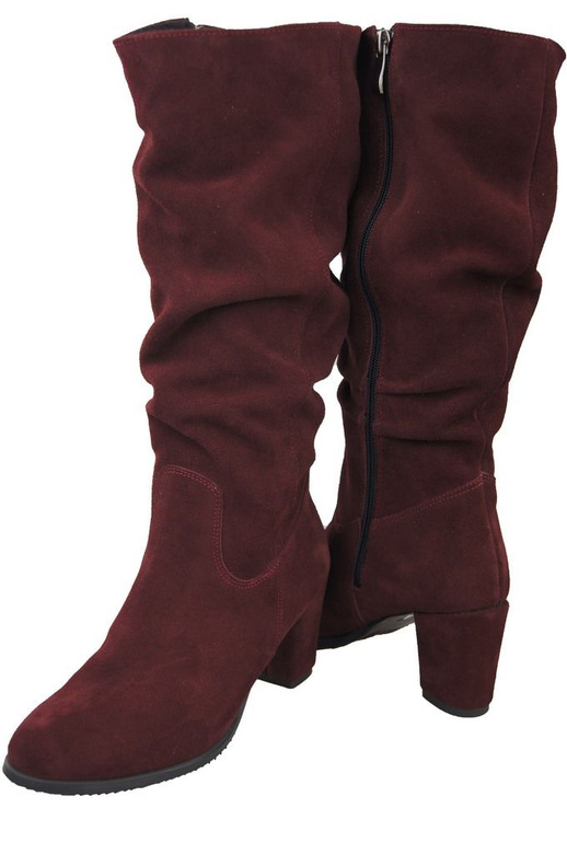 Dámské boty Maroon přírodní kůže Velour 141 ElitaBut