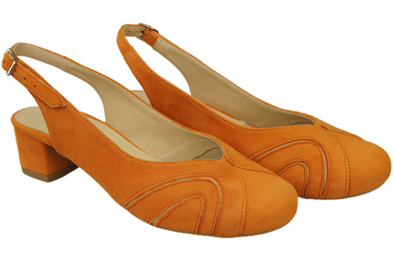 Dámská obuv Přírodní semišové sandály Oranžová 842 Z ElitaBut