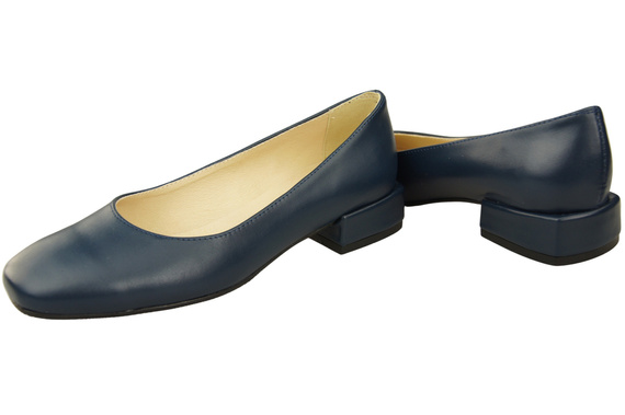 Pohodlná dámská obuv Navy Blue Flats Natural Leather 204 ElitaBut